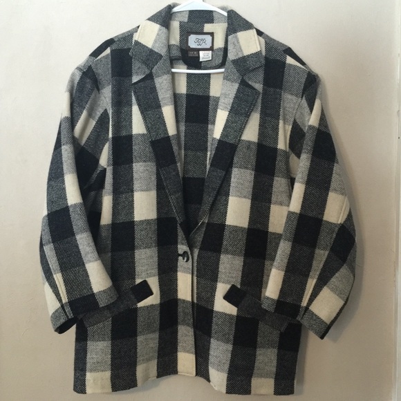 Vintage buffalo check 80s wool jacket - Picture 1 of 7